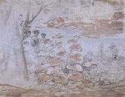 Claude Lorrain Figures behind Plants (mk17) painting